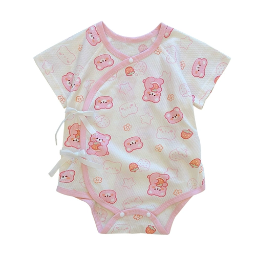 Хлопковое детское боди для новорожденных для девочек для мальчиков, летняя одежда, короткий рукав