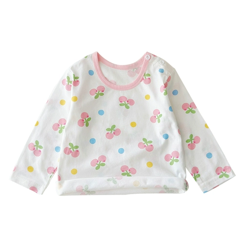 Детское хлопковое базовое термобелье, детский милый осенний лонгслив подходит для мужчин и женщин, осеннее