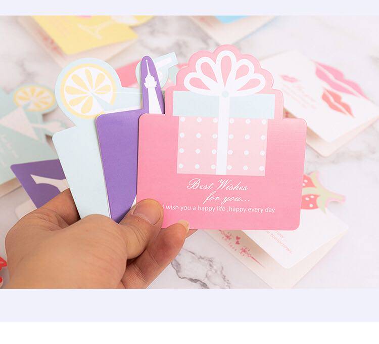 Valentine's day greeting card flowers card birthday wishes message card wedding greeting card Japanese and Korean creative cute small greeting card