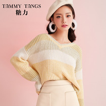 (Shopping mall same model) sugar power autumn and winter New color mohair sweater women loose base sweater top
