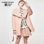 Sugar power winter new Áo len màu hồng của phụ nữ châu Âu và Mỹ trong phần dài với áo khoác len - Trung bình và dài Coat áo khoác nữ hàng hiệu