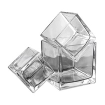 Simple hydroponic flower pot glassware water plant bottle transparent flower container White Palm Square green vase