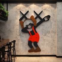 Sesame Street kaws Net red decoration photo area scene clear bar wall decoration punch card barbecue shop industrial style