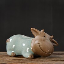 Ceramic cattle ornaments Zhaocai cute cute cow TV cabinet desktop home decorations birthday gifts twelve Zodiac cattle