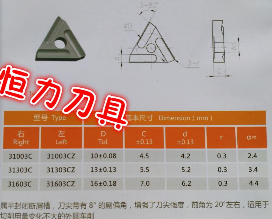31303CZ 31303CZ YT15YW1YW2YG8YG6YT5 31303C 31303C Zhuzhou Machine clamping car knife blade Outer round car blade