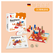 Dusyma 6-year-old childrens educational early education wooden building blocks board game spatial thinking training 3D strategy game toy