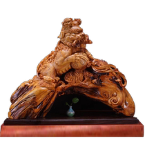 Taihang thuja Chinese lion root carving ornaments natural aged materials hand-carved all-things-good crafts