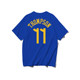 Warriors No. 11 Thompson Basketball Outfit ເສື້ອທີເຊີດແຂນສັ້ນຂອງຜູ້ຊາຍ ເສື້ອຢືດແຂນສັ້ນ ລະບາຍອາກາດໄດ້ດີ