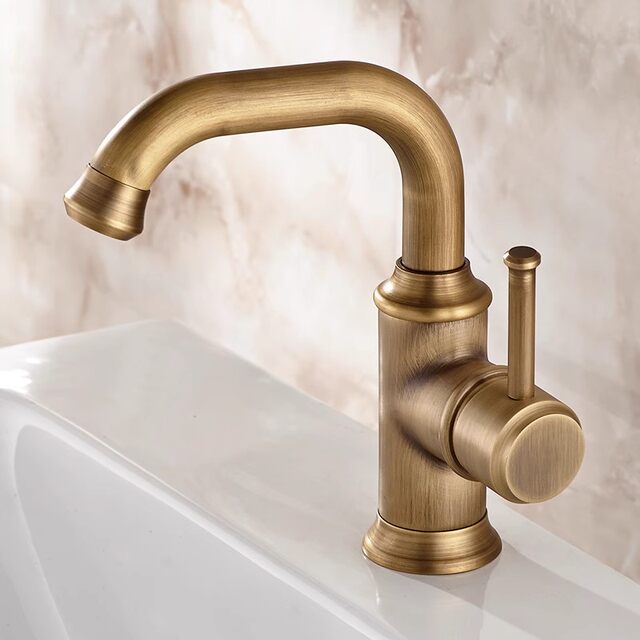 Retro all-copper faucet bathroom washbasin basin washbasin hot and cold dual-use household extension