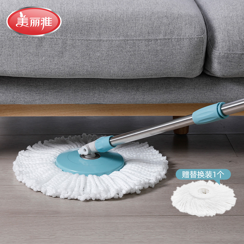 Melia rotary mop single handle home hand pressure type rotary drum pier cloth barrel universal mop rod tow head