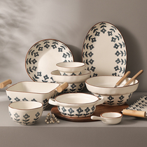 Japanese ceramic bowl especially beautiful rice bowl creative soup bowl single exquisite noodle bowl household steamed fish plate dish