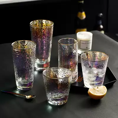 Luguchuan Laser Hammer Crystal Glass Water Cup Sake Beer Juice Cold Drink Phnom Penh Cup 5 sets