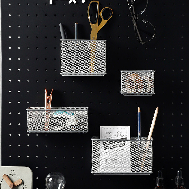 Living room kitchen magnetic suction storage box storage box iron art hanging small number containing basket tool debris shelf