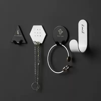 Lugu Chuan ins wall decoration adhesive hook iron geometric adhesive hook strong adhesive non-perforated bathroom non-Mark Hook