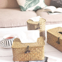 Japanese seaweed tissue box Tissue box Toilet paper box Sundries storage box Hand-woven napkin box