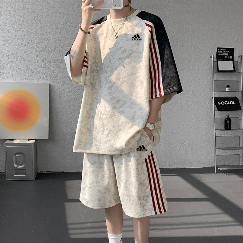 Outlet Store Casual Sports Suit for Men 2026 Summer Classic Striped Short-Sleeve Shorts Youth Set Outlet Store Casual Sports Suit for Men 2026 Summer Classic Striped Short-Sleeve Shorts Youth Set