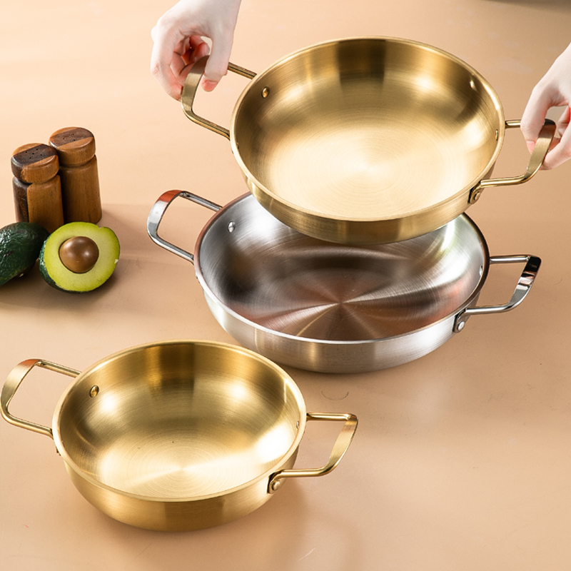 Net Red Lanoodle Pan Foam Noodle Pan Stainless Steel Seafood Pan Small Lobster Dry Pot Troop Small Hot Pot Single Person One Pot