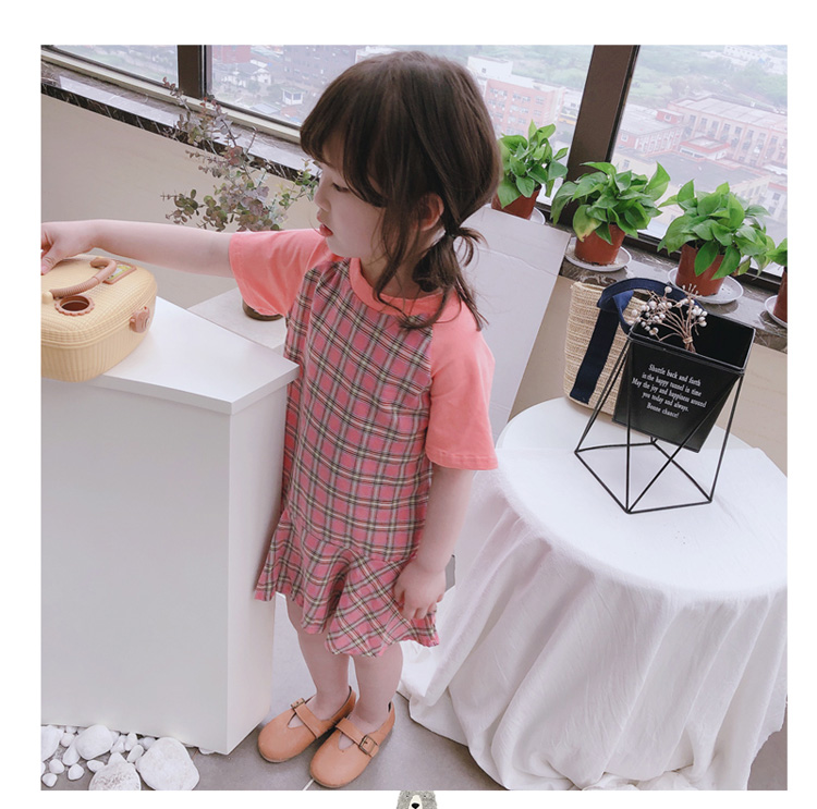 Mùa hè 2019 phong cách mới bé nhỏ ngoại quốc cánh bé gái thoải mái vòng cổ váy màu - Váy đầm công chúa cho bé gái