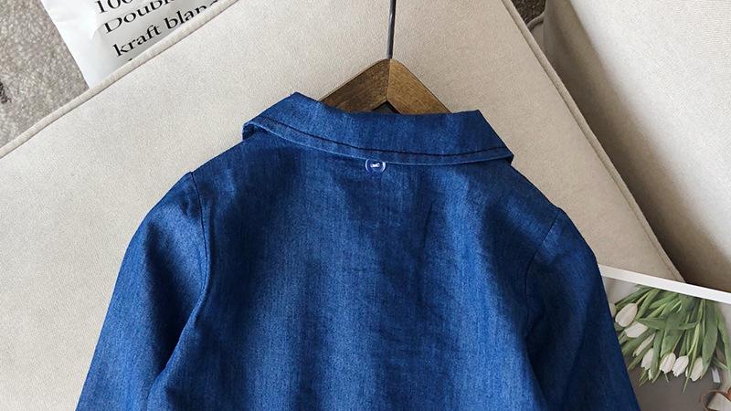 Váy bé gái công chúa đầm 2018 bé gái denim váy mùa thu mới bé gái váy hải quân váy trẻ em 10 tuổi