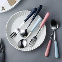 Spoon porridge porridge porridge spoon Fork creative thickened Korean stainless steel ceramic tableware spoon adult household soup spoon