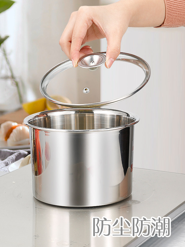 304 stainless steel basin Small business with flavor cup egg bowl bowl deepened thickened seasoning jar Oil basin with lid