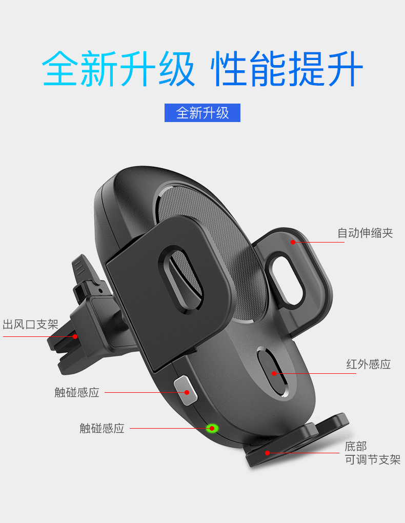 MKING xe sạc không dây phổ điện thoại di động người giữ điện thoại di động giữ xe không khí snap-on xe - Phụ kiện điện thoại trong ô tô giá đỡ điện thoại ô to