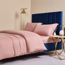 Autumn and winter thickened 60 light luxury polished sheets quilt cover four-piece cotton cotton bed hats solid color bedding