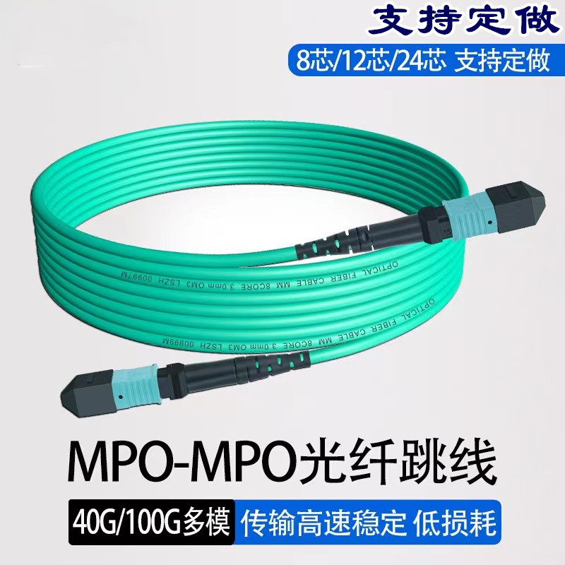 Mpo/Mpo Fiber Optic Patch Cord Om3/Om4 10g Multi-Mode Multi-Core 8-Core 12-Core 40G/100G Pigtail Fiber Mpo to Lc