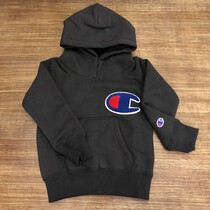 National small second sister Japanese version of Champion children neutral big standard hooded jacket sweater plus velvet hoodie black