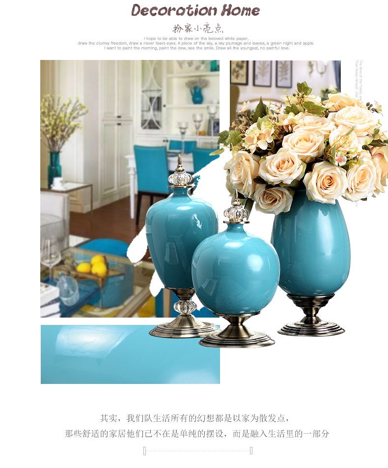 Home decoration vase soft furnishing articles ceramic handicraft artical example room living room TV cabinet decoration