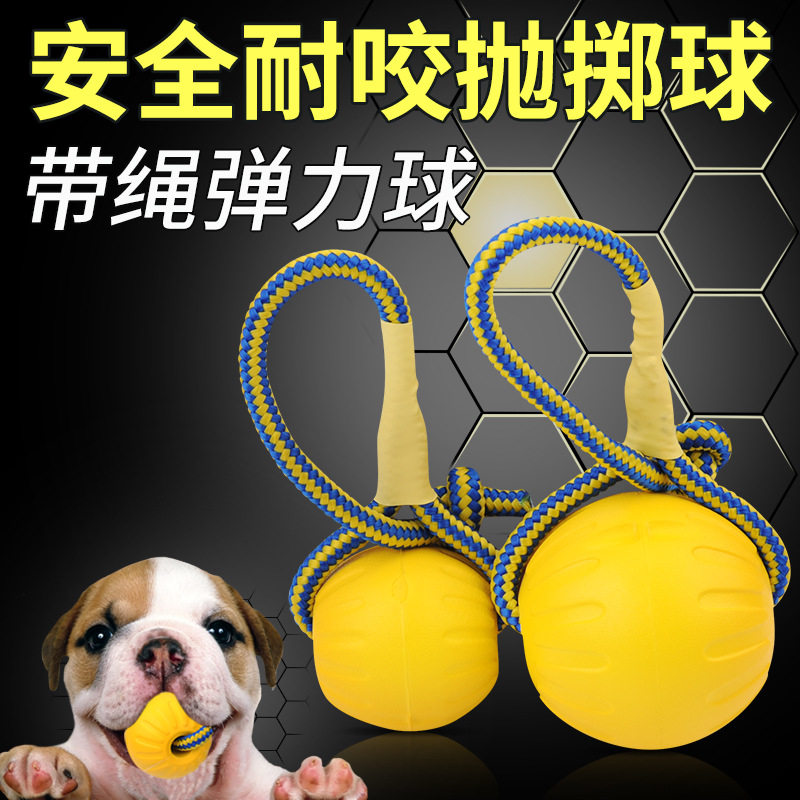 Pet puppy dog ​​toy horse dog bite-resistant tour training ball with rope golden retriever large dog puppy Teddy teething ball