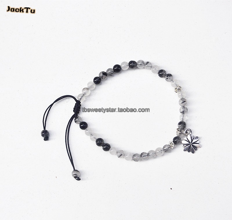 Trường học phụ trợ tóc hoa pha lê vòng hoa đơn cho nam và nữ áp dụng mặt dây chuyền có thể được trao đổi mô hình cặp đôi vòng tay nữ vàng 18k