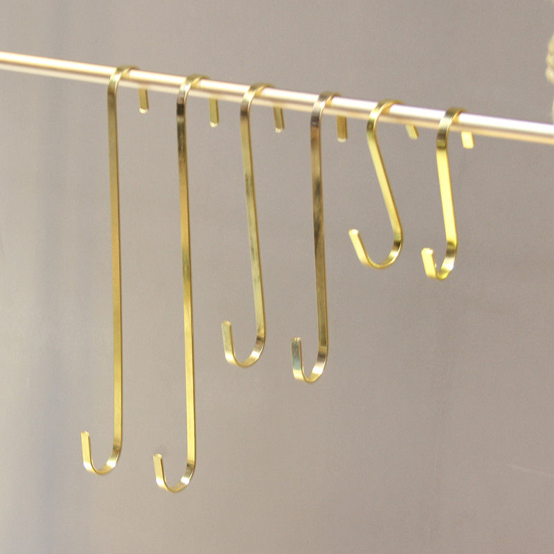 S hook hook Clothing store hook S hook Flat S hook hanging clothes bag long hook Gold display shelf S hook