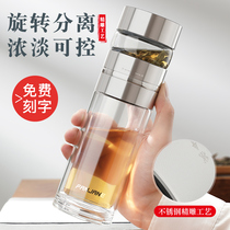 Traditional and simple tea cup Filter thickened high borosilicate glass cup Simple and fresh Forest tea water separation cup glass