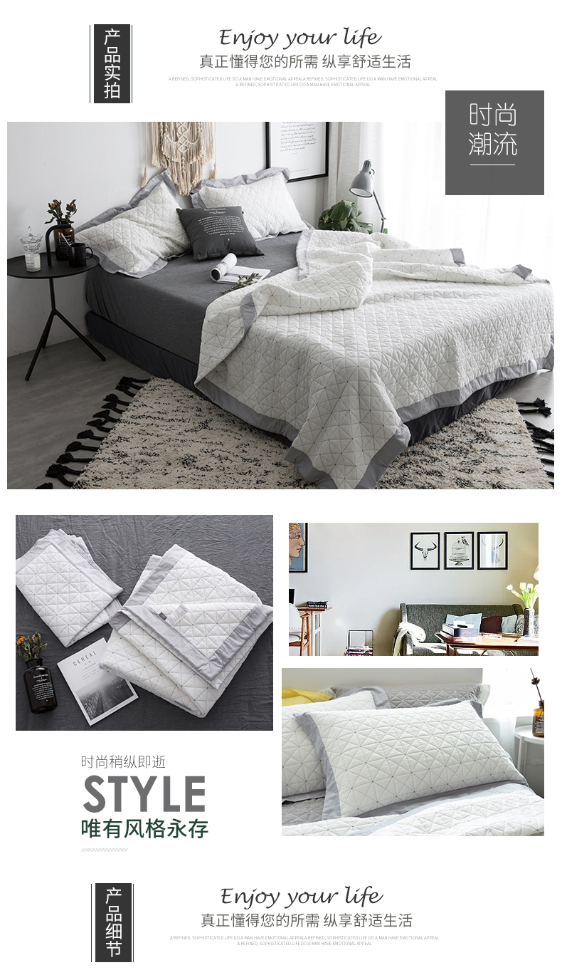 Bông gạc giặt đa năng trải giường ba mảnh quilting đã được chăn vào mùa hè. ga giường thun lạnh