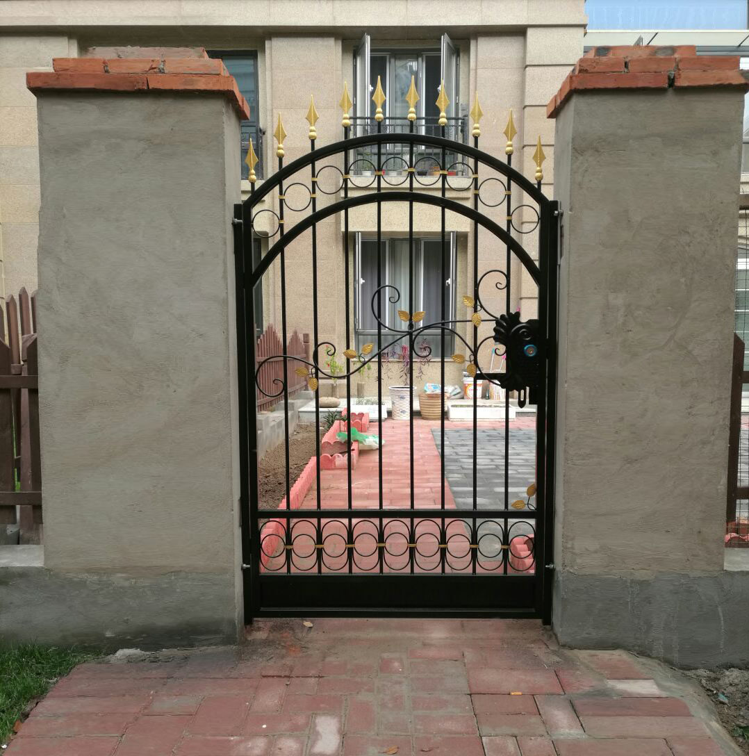 Custom European Wrought iron gate Outdoor garden door Villa door Garden entrance door Community double switch anti-theft wrought iron door