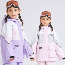 2024 new childrens ski clothing single board and double board boys and girls thickened warm windproof and waterproof ski tops