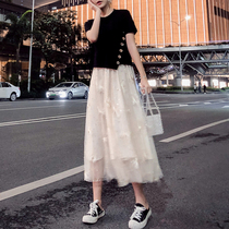 Fashion suit women summer 2021 new Korean gentle fragrant skirt temperament is slim and age two sets