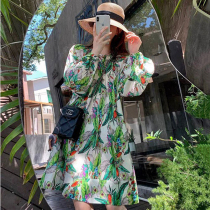 Lazy loose and comfortable flower dress 2021 Spring and summer new Fairy Ocean Tourist Beach Dress