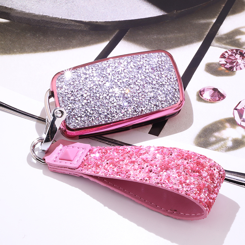 Suitable for Volkswagen POLO key set Sagitar Langyi rhinestone shell buckle female treasure Lai Tiguan golf car key bag