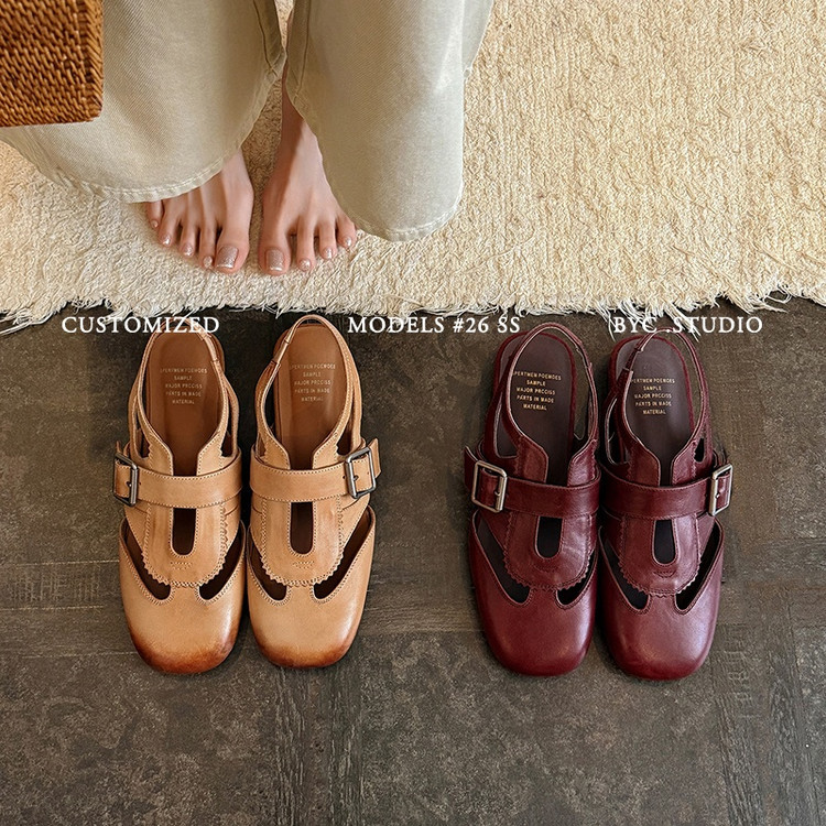 Retro Style Hollow-Out Sandals for Women, Summer Buckle Strap Sheepskin Breathable Sandals, Fashion Sandals for Women Retro Style Hollow-Out Sandals for Women, Summer Buckle Strap Sheepskin Breathable Sandals, Fashion Sandals for Women