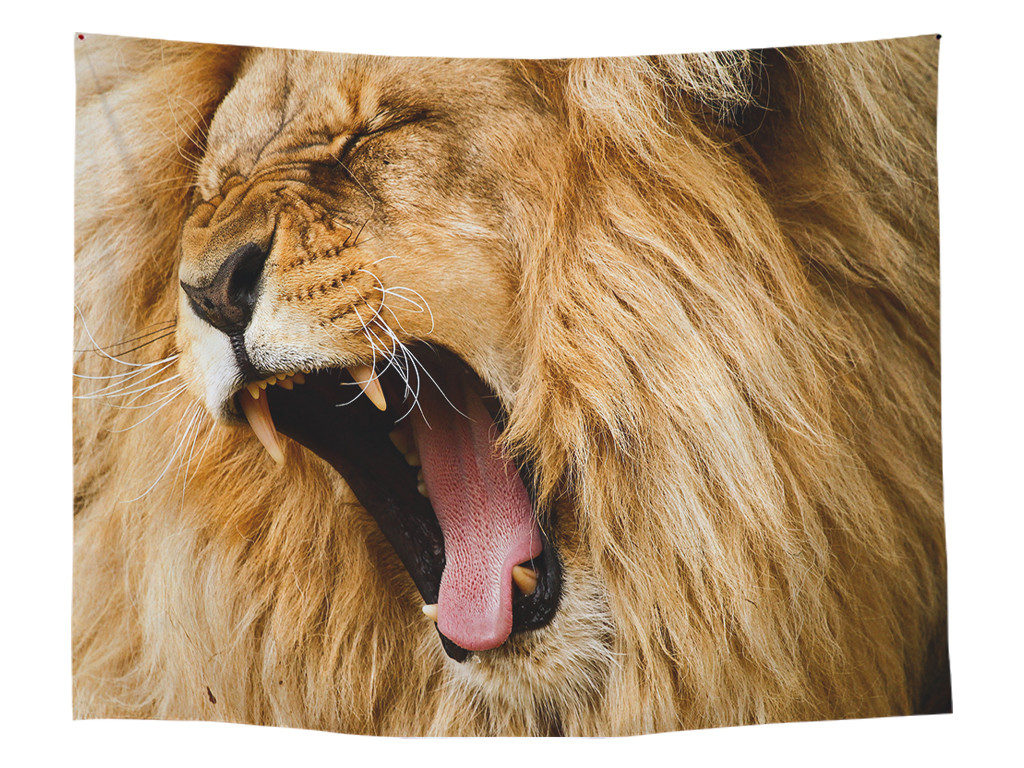 Động vật sư tử hổ sói treo cứng trong nền tường vải phòng khách phòng ngủ của nam giới ký túc xá cạnh giường trang trí tấm thảm