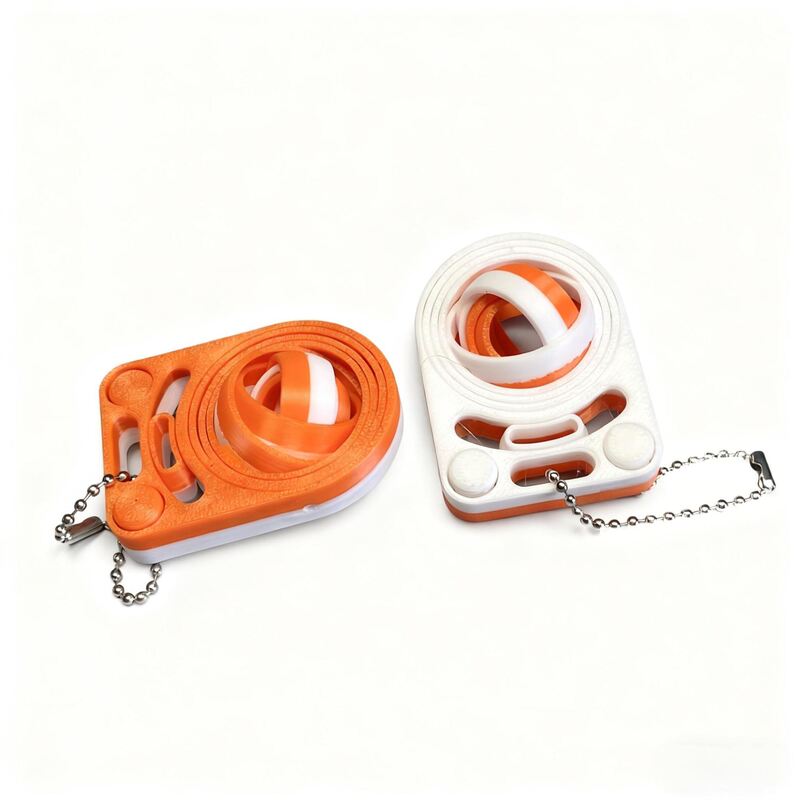 In-Stock Cross-Border Hot-Selling 3D Printed Rotating Ball with Press Button for Stress Relief, Two-In-One Keychain Toy Pendant