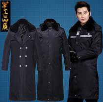 Military coat Mens and womens cotton coat winter thickened cotton clothing Security cold clothing multi-functional long windproof labor protection cotton coat