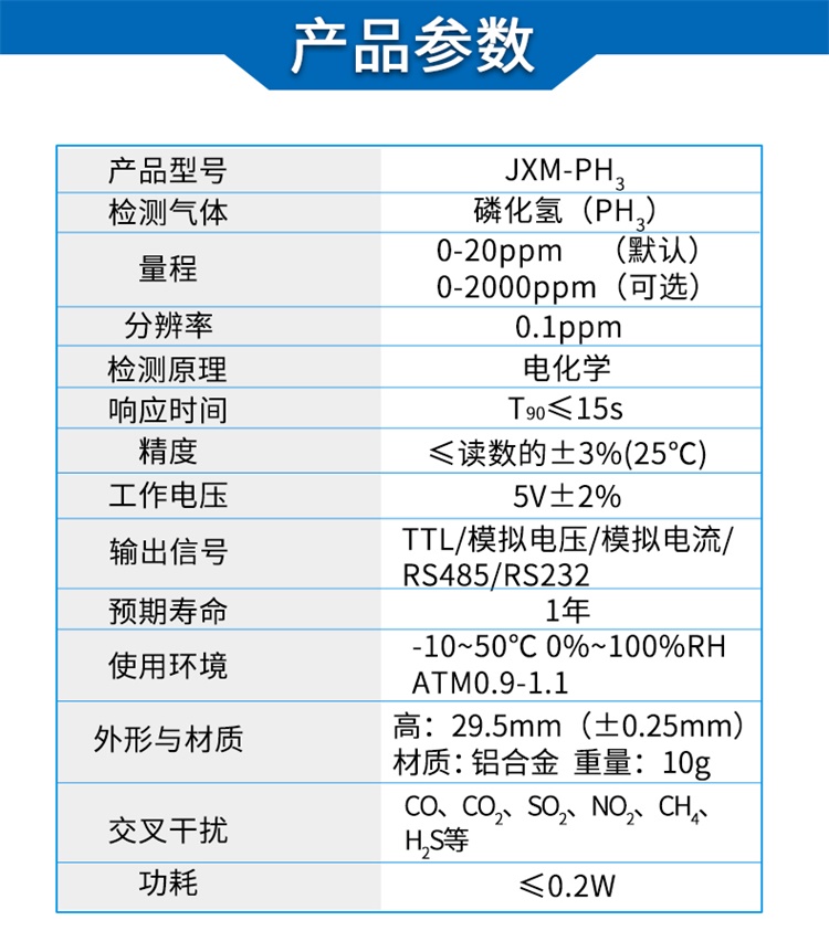 电化学磷化氢传感器