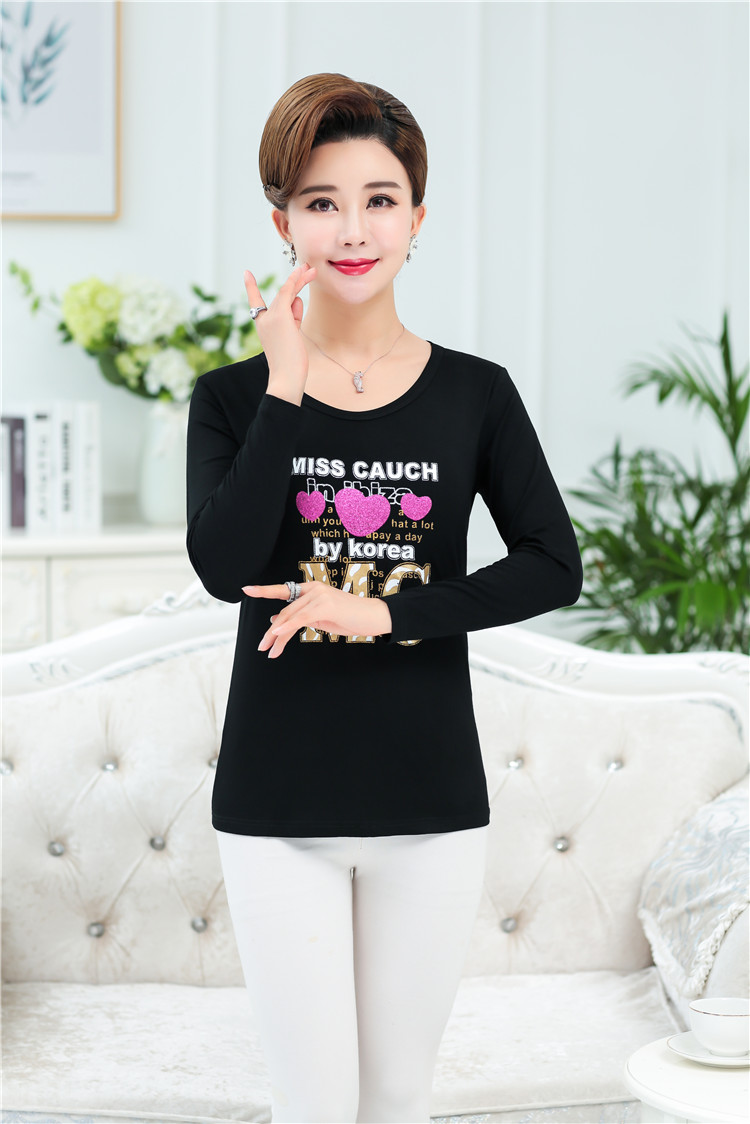 Mới mùa xuân và mùa hè ngắn tay t-shirt nữ vòng cổ phương thức bông trung niên sọc áo của phụ nữ áo sơ mi loose mẹ ăn mặc