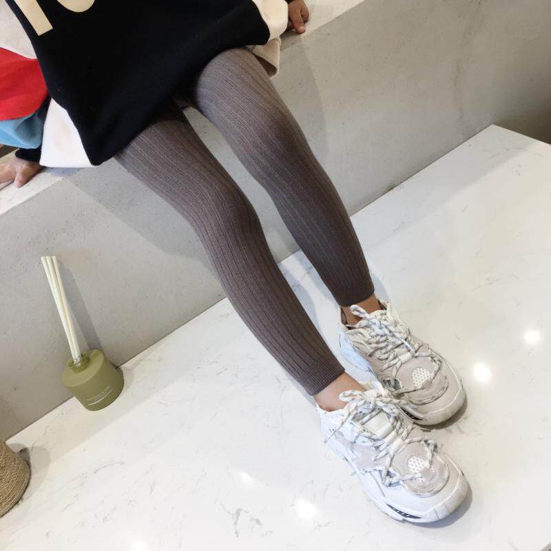 Island Mood Fall New Products Children Pure Color Pit Strips Knit Inner Lap Pants Men And Women Baby 90% Pants Long Pants