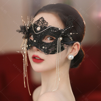 Black sexy mask half-face female live broadcast masquerade party mood anchor Halloween mask mask decoration