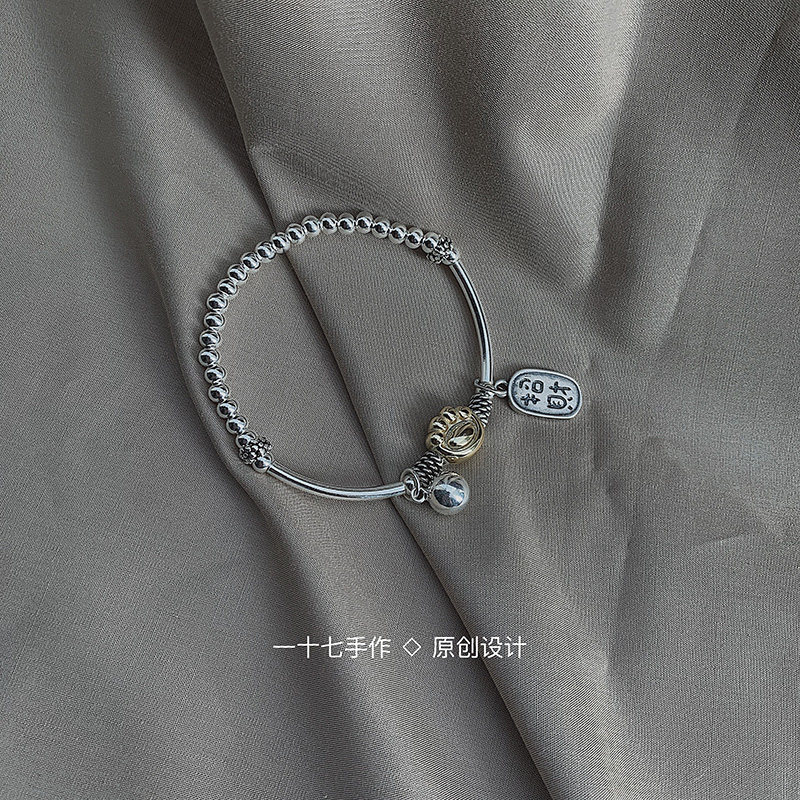 One seventeen hand made original design s925 Silver Lucky Nafu Meng Claw Claw Sterling silver elastic rope bracelet bracelet