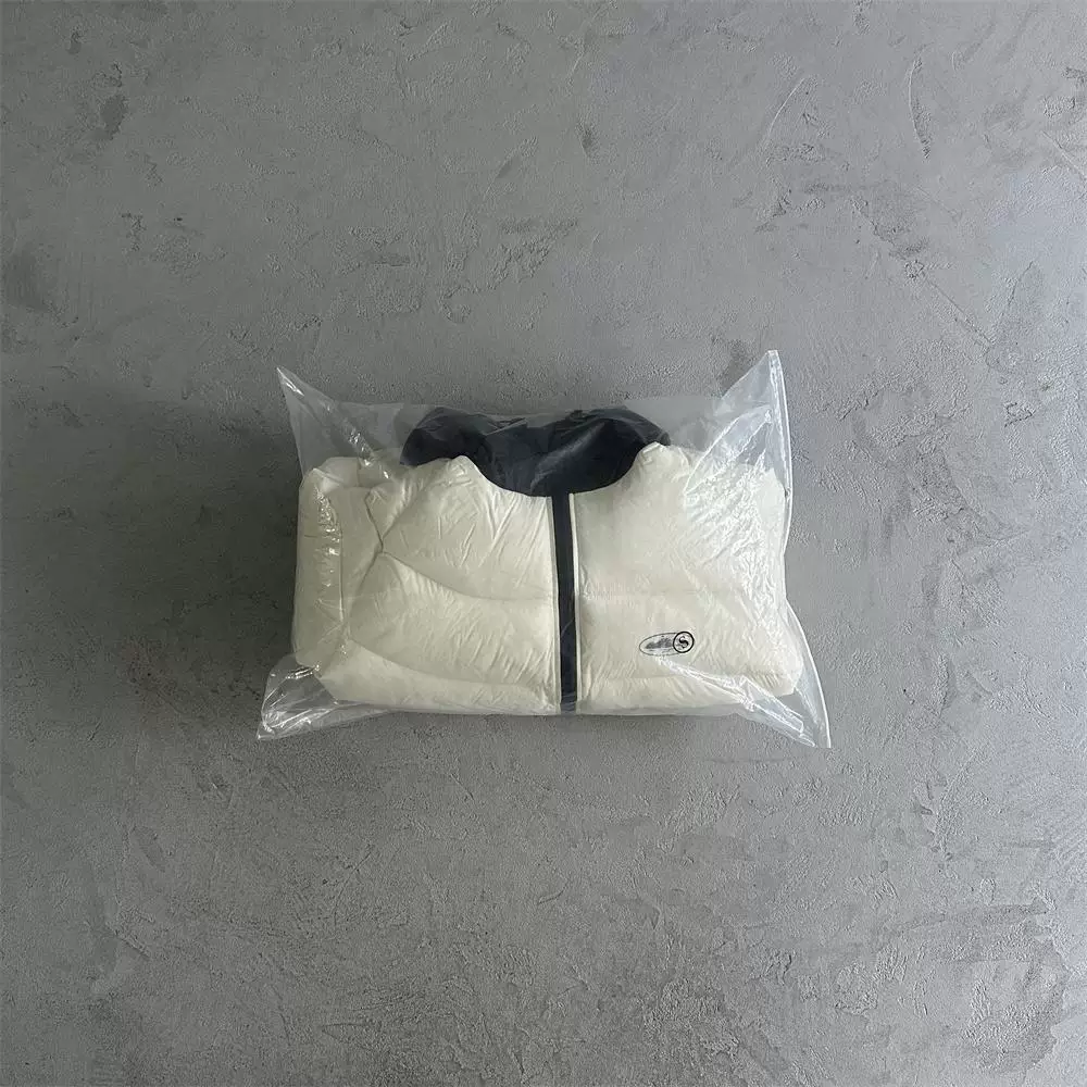 [Corteiz BOLO LITE JACKET恶魔岛透明印花短款连帽羽绒外套男街头]